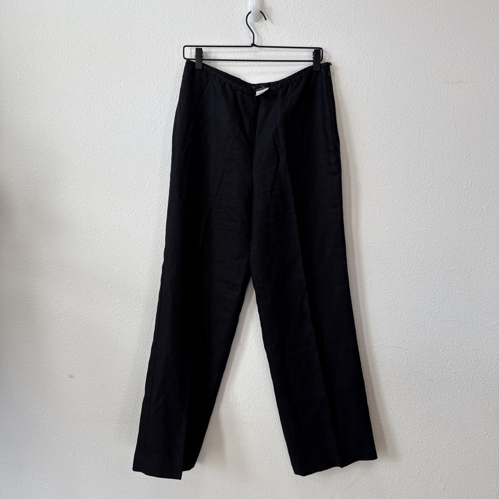 Fenn Wright‎ Manson Black 100% Linen Trouser Pant Size 8 women's